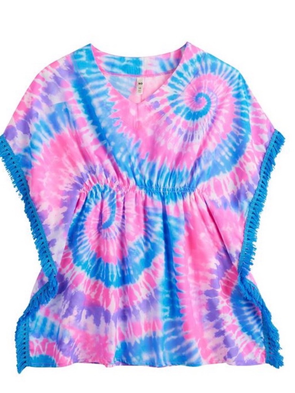 SO Girls 8 Tie-Dye V-Neck Top in Pink, Blue & Purple Swim Cover Up